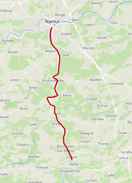 Route Namur - Dinant