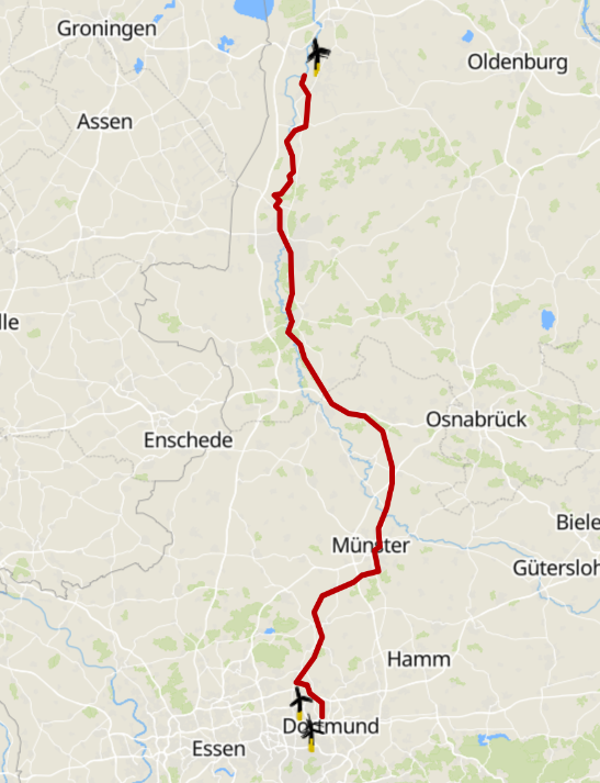 Map of the Dortmund-Ems Canal