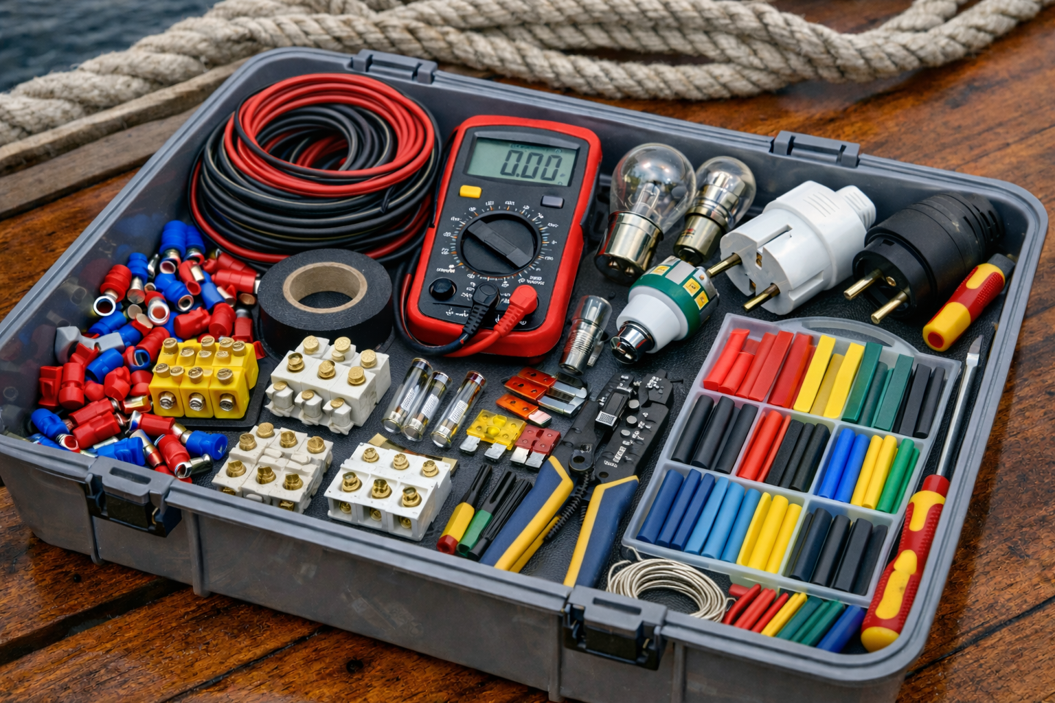 Common spare parts for a boat electrical system